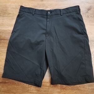 Walter Hagen Perfect 11 Golf Shorts Sz 36 Chino Stay-Tucked WaistBand Black 10"